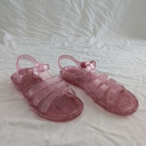 Glittery Pink Jelly Kids Sandals